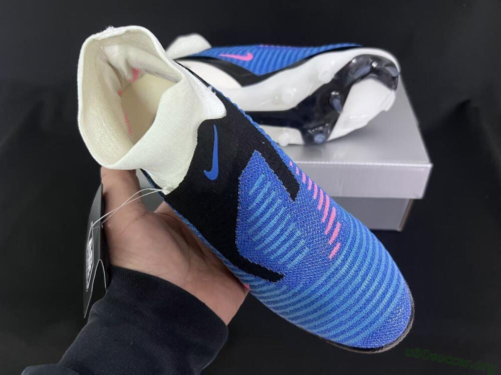 Nike Phantom 6 Elite High FG Football Boots - Blue/Electric Blue/Neon Pink
