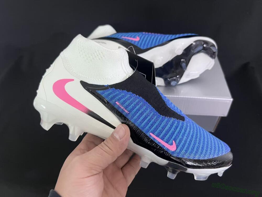 Nike Phantom 6 Elite High FG Football Boots - Blue/Electric Blue/Neon Pink