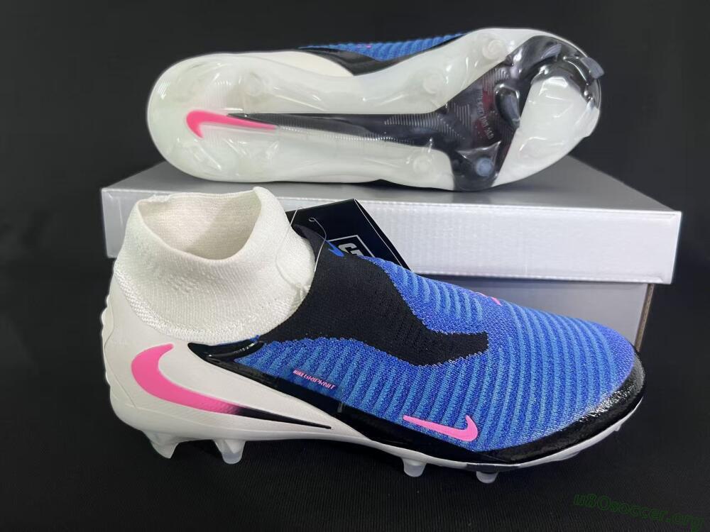 Nike Phantom 6 Elite High FG Football Boots - Blue/Electric Blue/Neon Pink