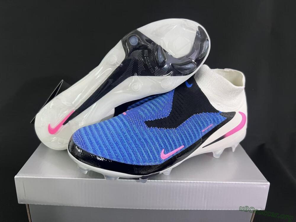 Nike Phantom 6 Elite High FG Football Boots - Blue/Electric Blue/Neon Pink