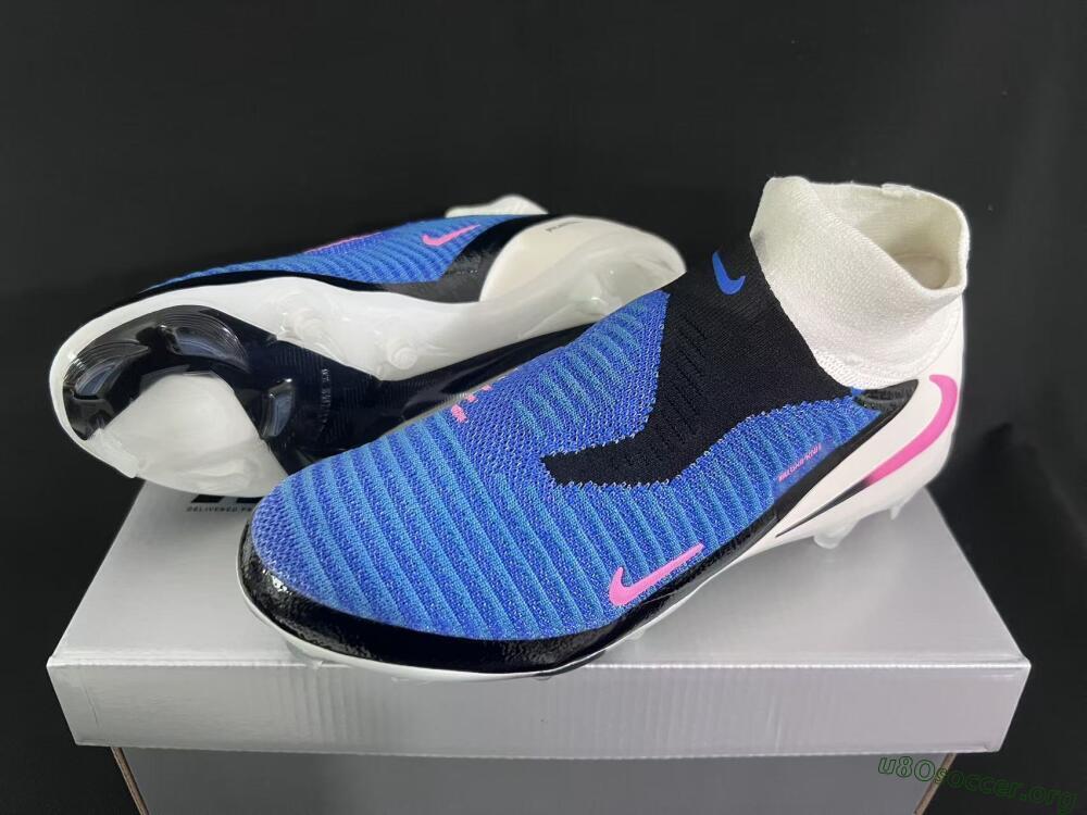 Nike Phantom 6 Elite High FG Football Boots - Blue/Electric Blue/Neon Pink