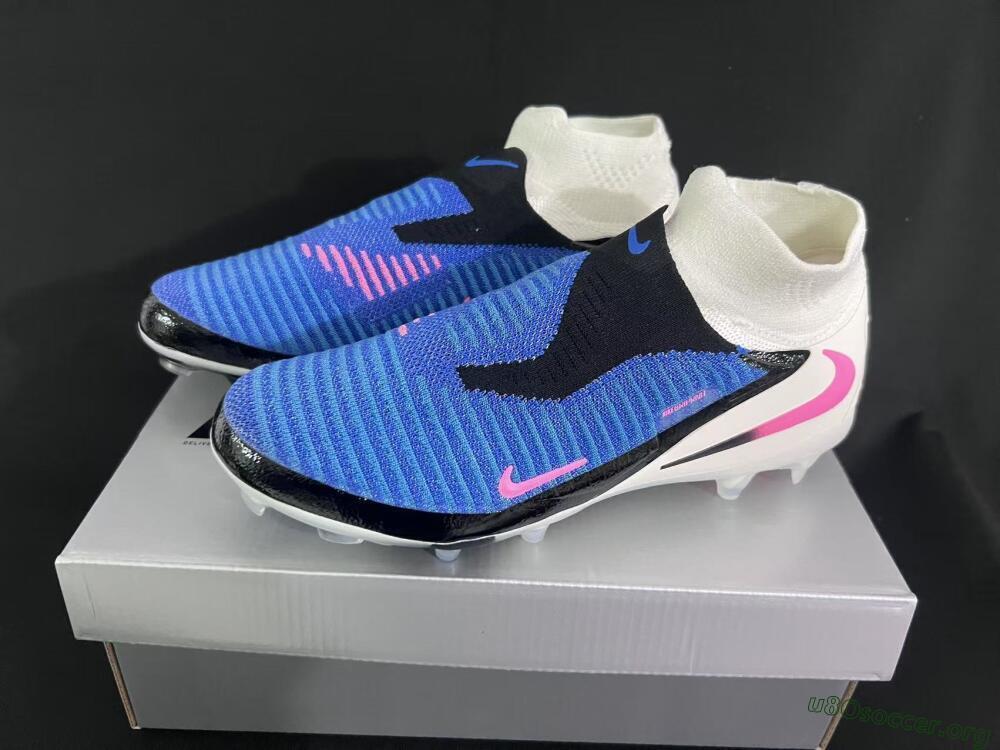 Nike Phantom 6 Elite High FG Football Boots - Blue/Electric Blue/Neon Pink