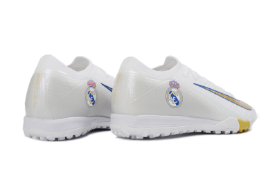 Nike Air Zoom Mercurial Vapor 16 Elite TF Football Shoes - White/Royal Blue/Metallic Gold