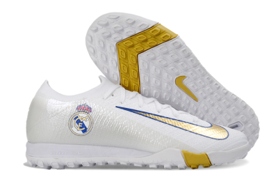 Nike Air Zoom Mercurial Vapor 16 Elite TF Football Shoes - White/Royal Blue/Metallic Gold