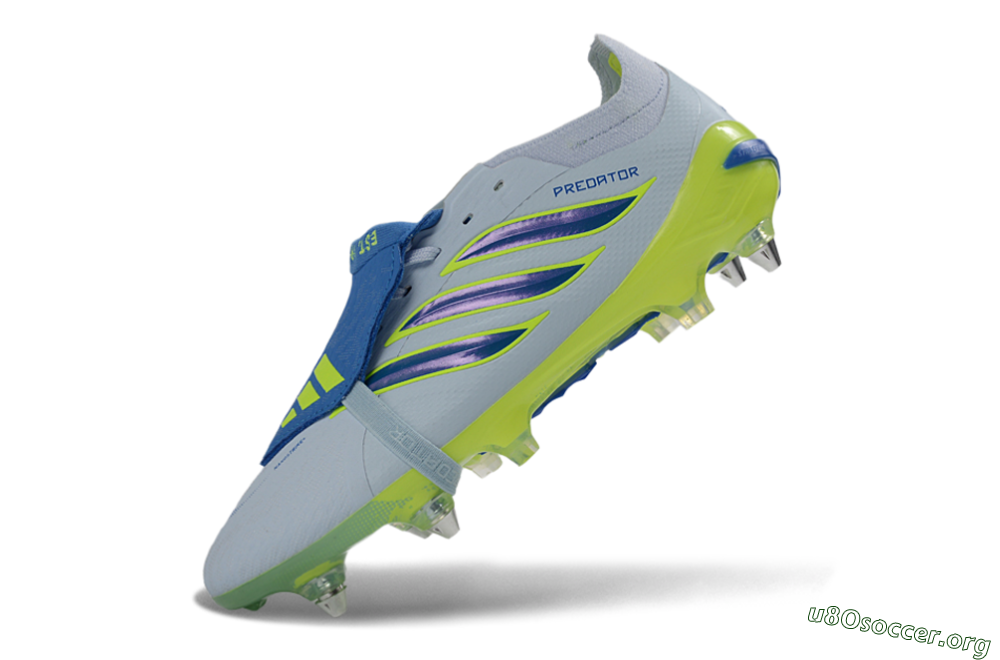 Adidas Predator 26 Elite Fold-Over Tongue SG Football Boots - Blue/Electric Green/Light Blue 5
