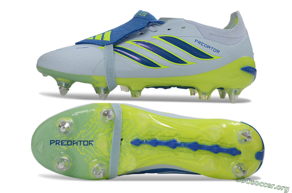 Adidas Predator 26 Elite Fold-Over Tongue SG Football Boots - Blue/Electric Green/Light Blue 1