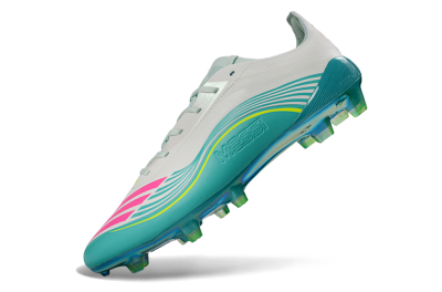 Messi x Adidas F50 Elite FG Football Boots - Aqua/Coral Twist/Neon Green