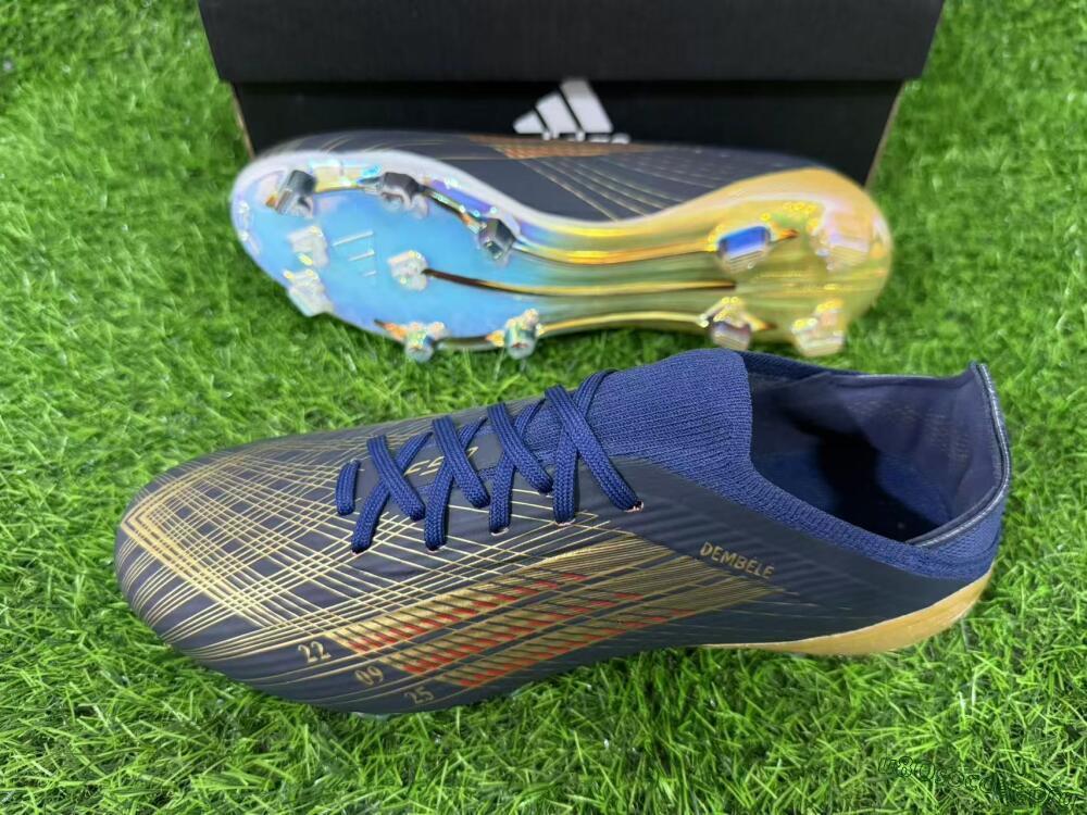 Dembélé x Adidas F50 Elite FG Football Boots - Navy/Champagne Gold/Light Prism