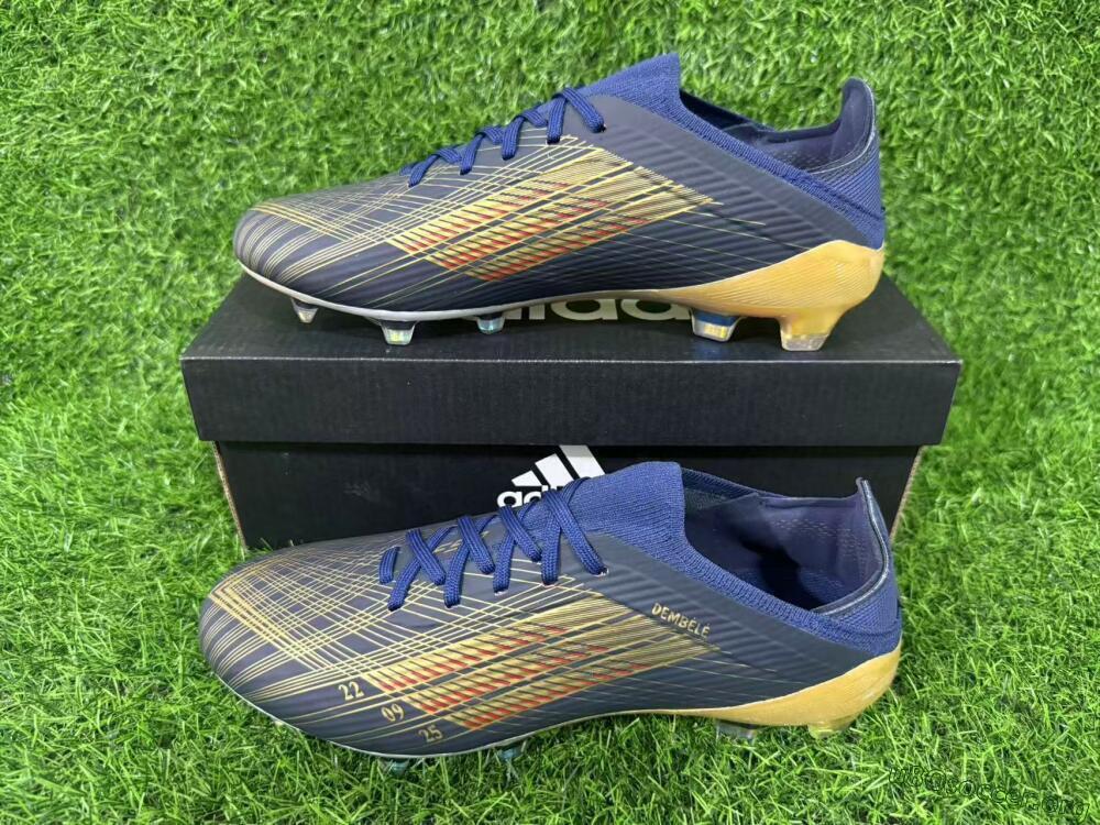 Dembélé x Adidas F50 Elite FG Football Boots - Navy/Champagne Gold/Light Prism
