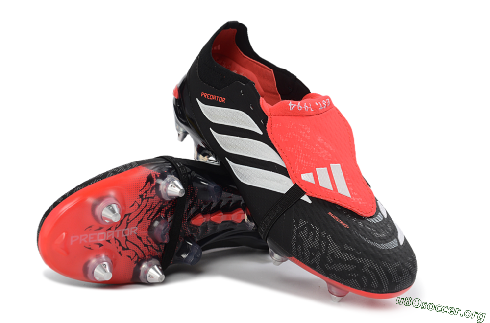 Adidas Predator 26 Elite Fold-Over Tongue SG Football Boots - Black/Vibrant Red/Metallic Silver 0