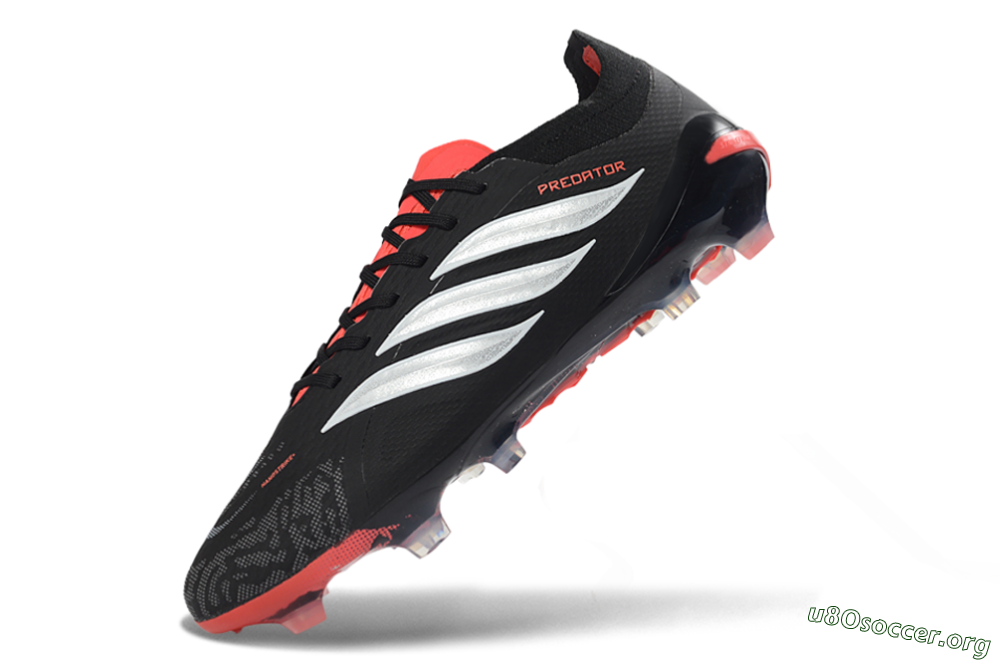 Adidas Predator 26 Elite FG Football Boots - Black/Fiery Red/Metallic Silver 4