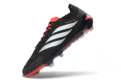Adidas Predator 26 Elite FG Football Boots - Black/Fiery Red/Metallic Silver