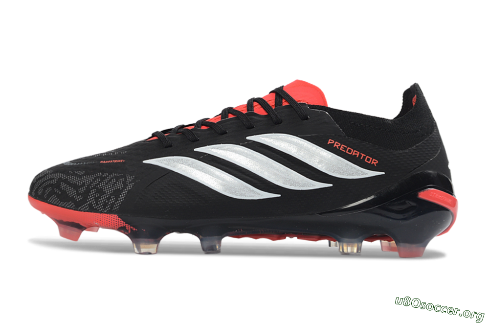 Adidas Predator 26 Elite FG Football Boots - Black/Fiery Red/Metallic Silver 3