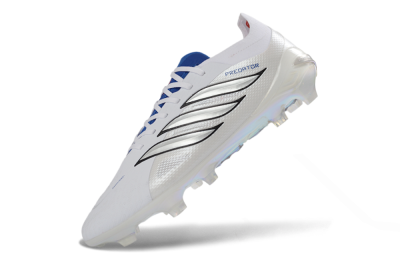 Adidas Predator 26 Elite FG Football Boots - White/Electric Blue/Silver
