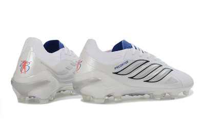 Adidas Predator 26 Elite FG Football Boots - White/Electric Blue/Silver