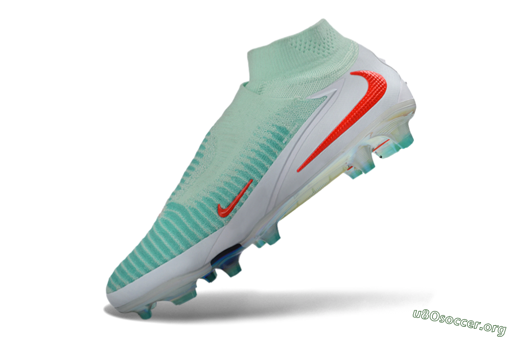 Nike Phantom 6 Elite High FG Football Boots - Aqua/Coral Burst/Luminous White 5