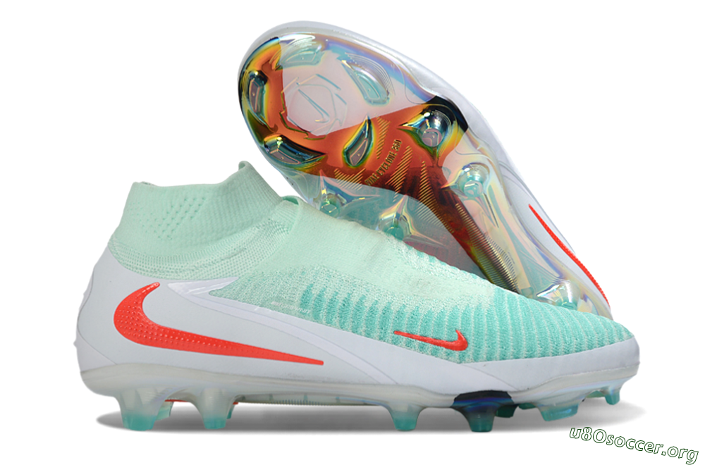 Nike Phantom 6 Elite High FG Football Boots - Aqua/Coral Burst/Luminous White 2