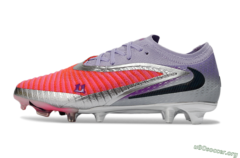 Nike Phantom 6 Elite Low FG Football Boots - Pink/Vibrant Coral/Metallic Silver 3
