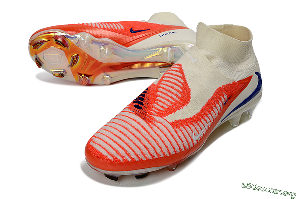 Nike Phantom 6 Elite High FG Football Boots - Orange/Bright Coral/Deep Blue 0