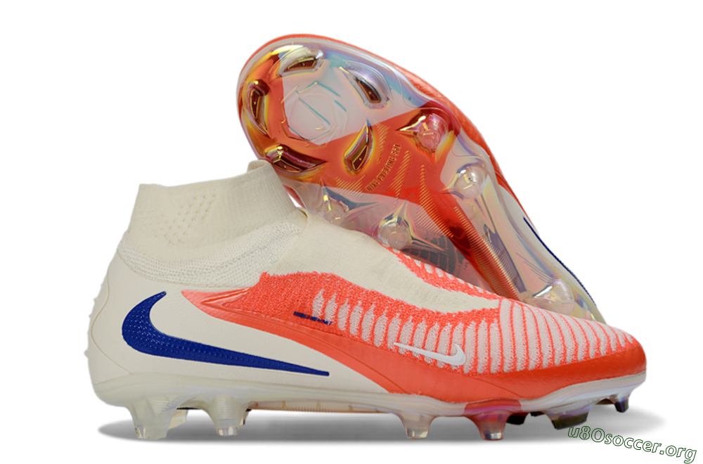 Nike Phantom 6 Elite High FG Football Boots - Orange/Bright Coral/Deep Blue 2