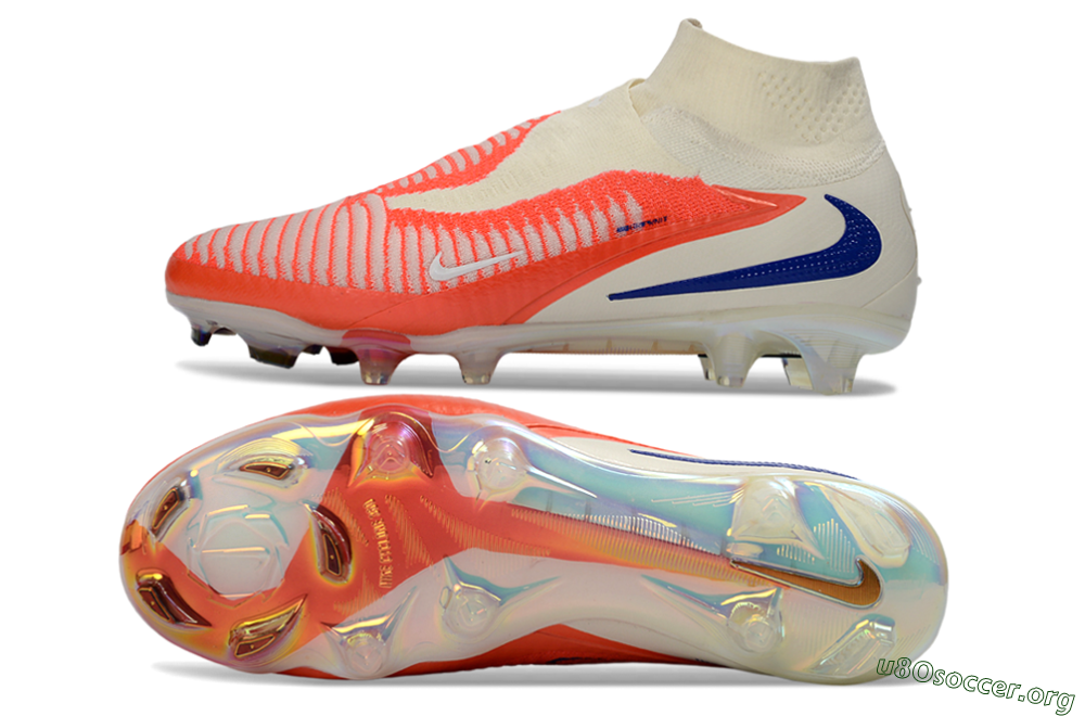 Nike Phantom 6 Elite High FG Football Boots - Orange/Bright Coral/Deep Blue 1