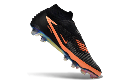 Nike Phantom 6 Elite High FG Football Boots - Black/Vibrant Orange/Rainbow Gradient