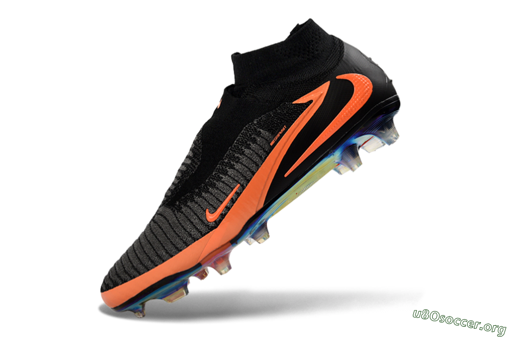 Nike Phantom 6 Elite High FG Football Boots - Black/Vibrant Orange/Rainbow Gradient 5
