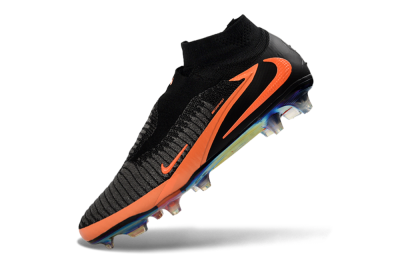 Nike Phantom 6 Elite High FG Football Boots - Black/Vibrant Orange/Rainbow Gradient