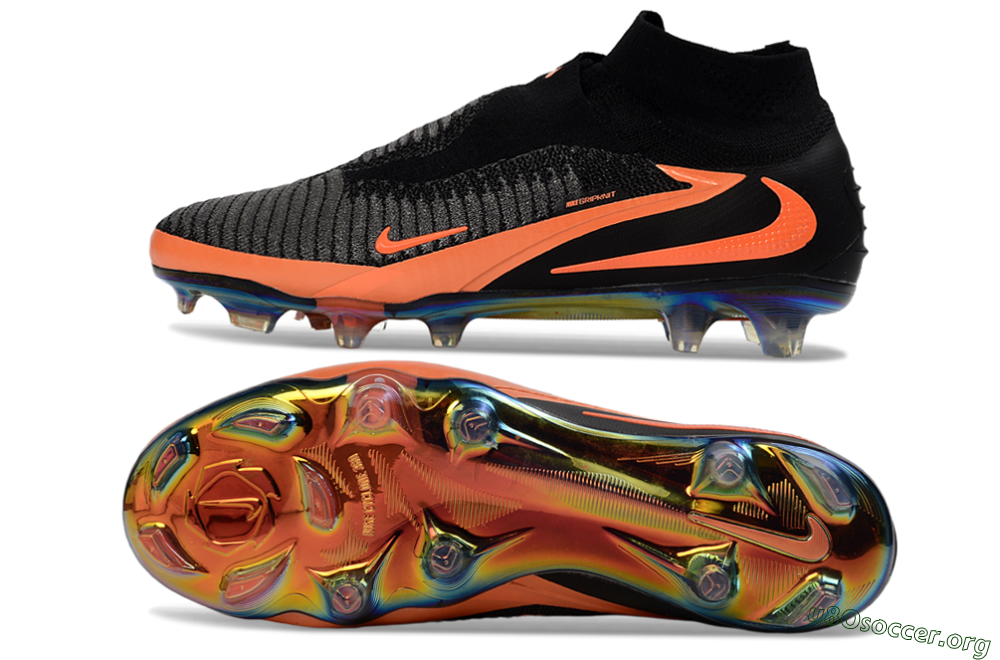 Nike Phantom 6 Elite High FG Football Boots - Black/Vibrant Orange/Rainbow Gradient 1