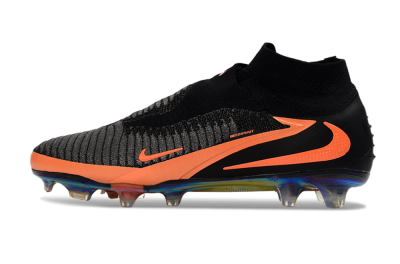 Nike Phantom 6 Elite High FG Football Boots - Black/Vibrant Orange/Rainbow Gradient