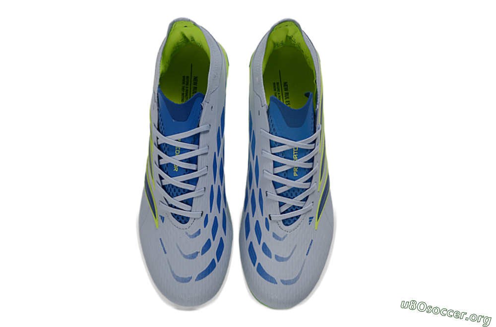 Adidas Predator 26 Elite FG Football Boots - Gray/Electric Green/Navy Blue 4