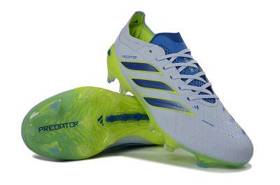 Adidas Predator 26 Elite FG Football Boots - Gray/Electric Green/Navy Blue