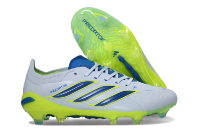 Adidas Predator 26 Elite FG Football Boots - Gray/Electric Green/Navy Blue