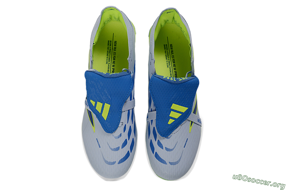 Adidas Predator 26 Elite Fold-Over Tongue FG Football Boots - Gray/Vibrant Blue/Bright Lime 4