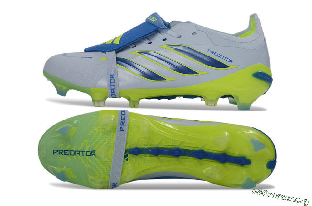 Adidas Predator 26 Elite Fold-Over Tongue FG Football Boots - Gray/Vibrant Blue/Bright Lime 1