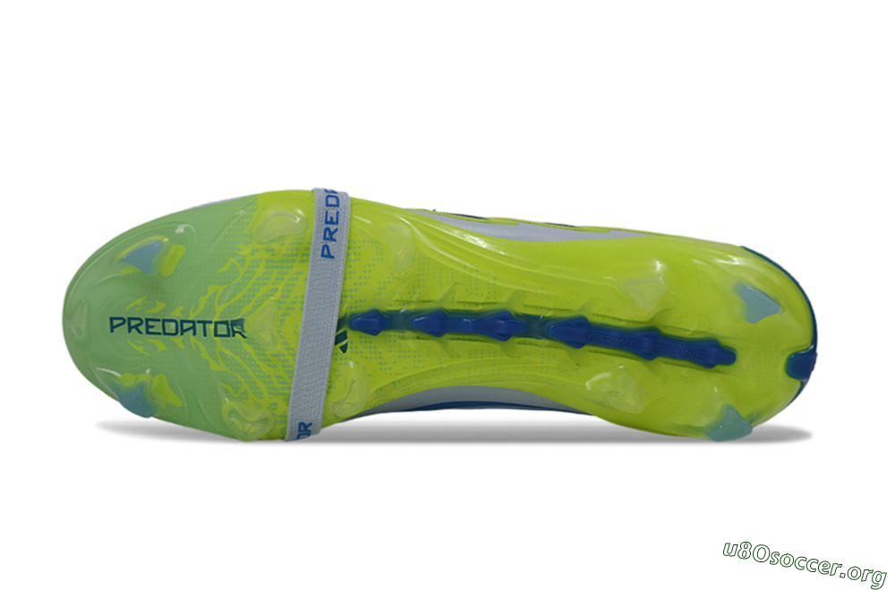 Adidas Predator 26 Elite Fold-Over Tongue FG Football Boots - Gray/Vibrant Blue/Bright Lime 6