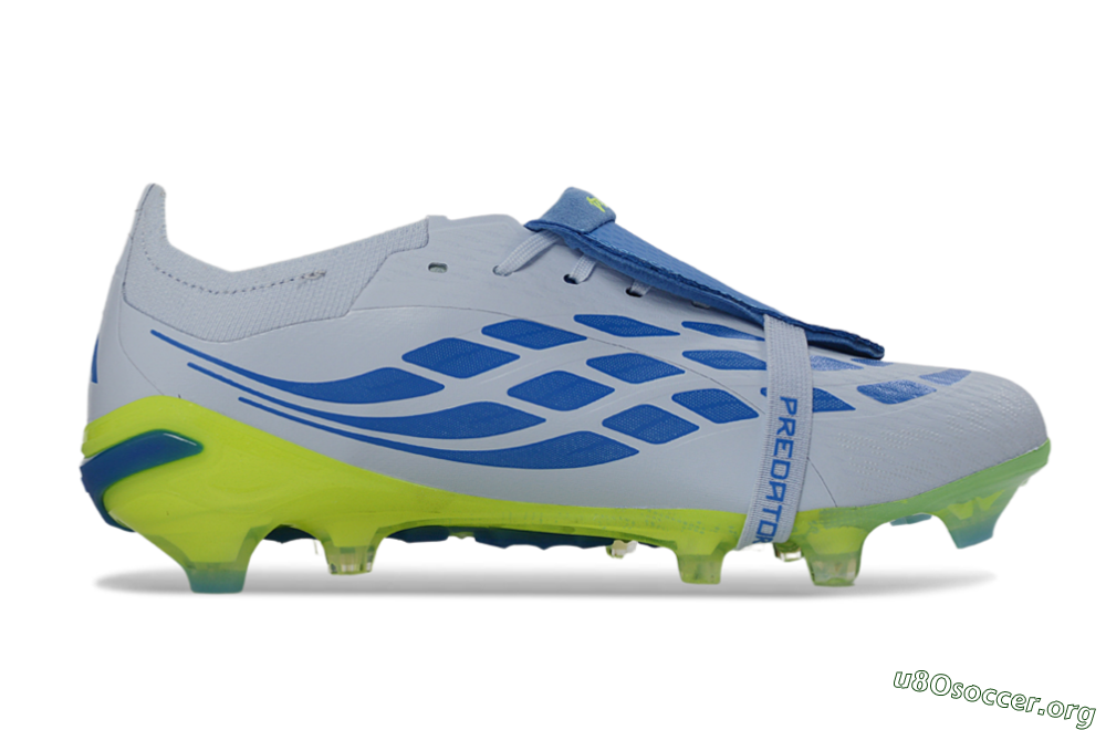 Adidas Predator 26 Elite Fold-Over Tongue FG Football Boots - Gray/Vibrant Blue/Bright Lime 7