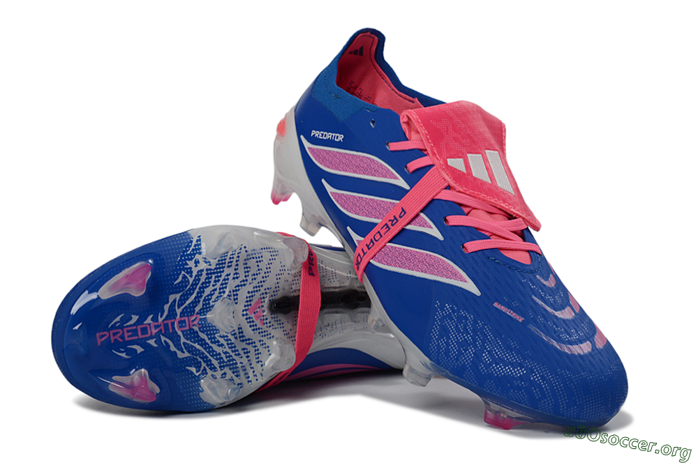 Adidas Predator 26 Elite Fold-Over Tongue FG Football Boots - Blue/Neon Pink/Sky Blue 0