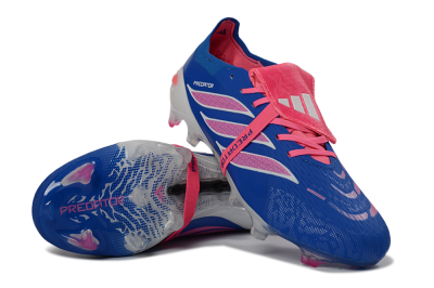 Adidas Predator 26 Elite Fold-Over Tongue FG Football Boots - Blue/Neon Pink/Sky Blue