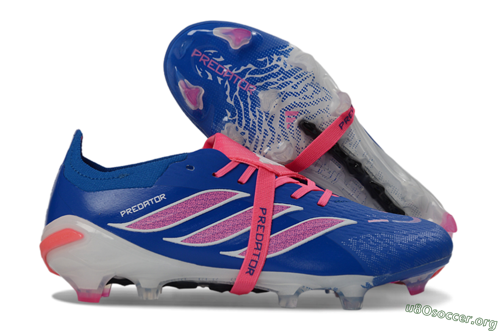 Adidas Predator 26 Elite Fold-Over Tongue FG Football Boots - Blue/Neon Pink/Sky Blue 2