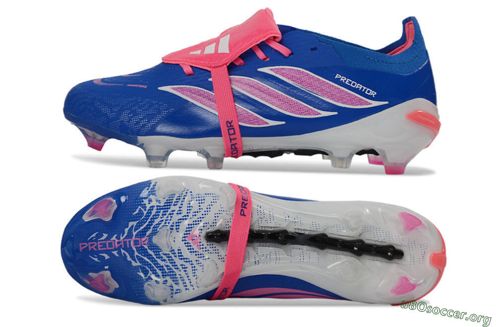 Adidas Predator 26 Elite Fold-Over Tongue FG Football Boots - Blue/Neon Pink/Sky Blue 1