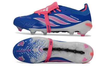 Adidas Predator 26 Elite Fold-Over Tongue FG Football Boots - Blue/Neon Pink/Sky Blue