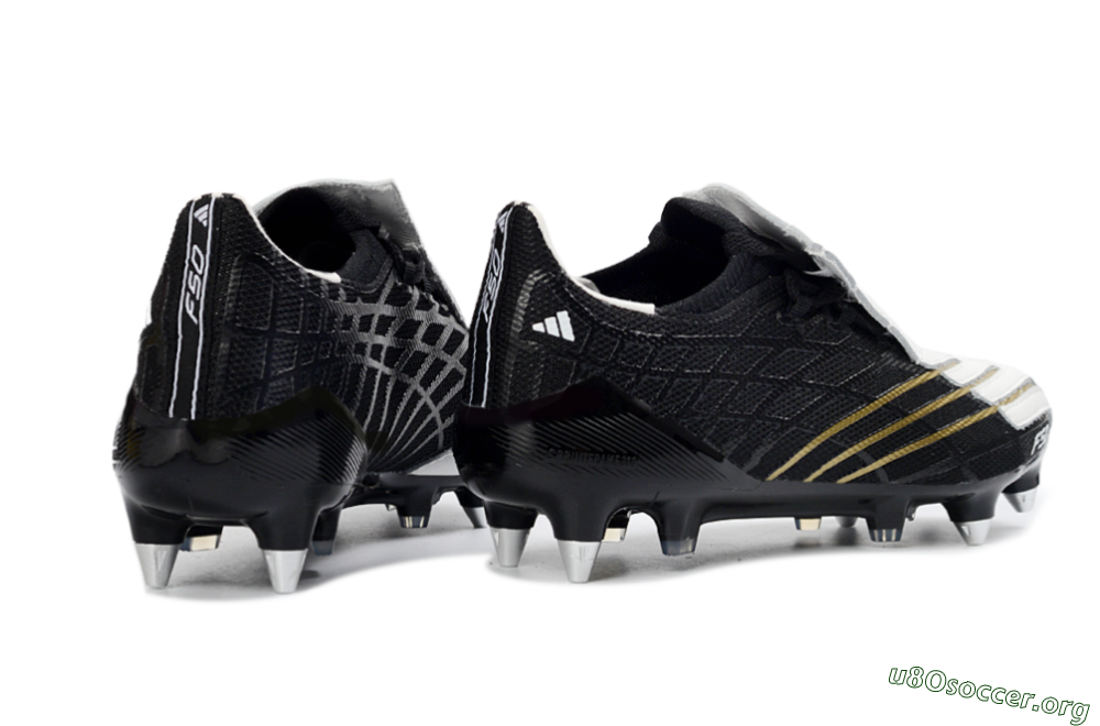 Adidas F50 Spider Elite SG Football Boots - Black/Electric Gold/Classic White 6