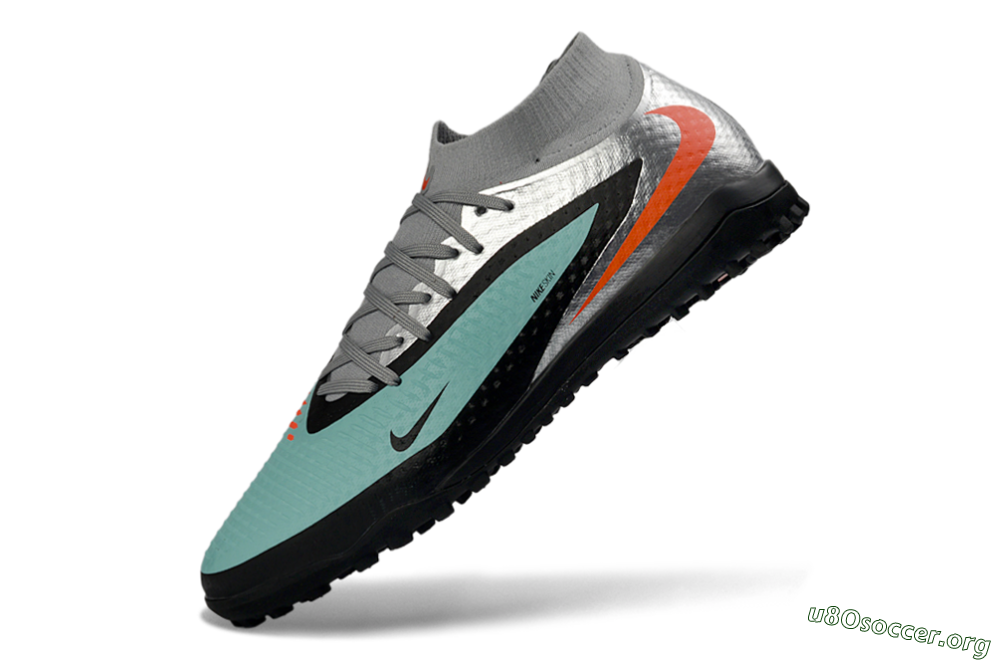 Nike Phantom 6 Elite High TF Football Shoes - Aqua/Coral/Black 5