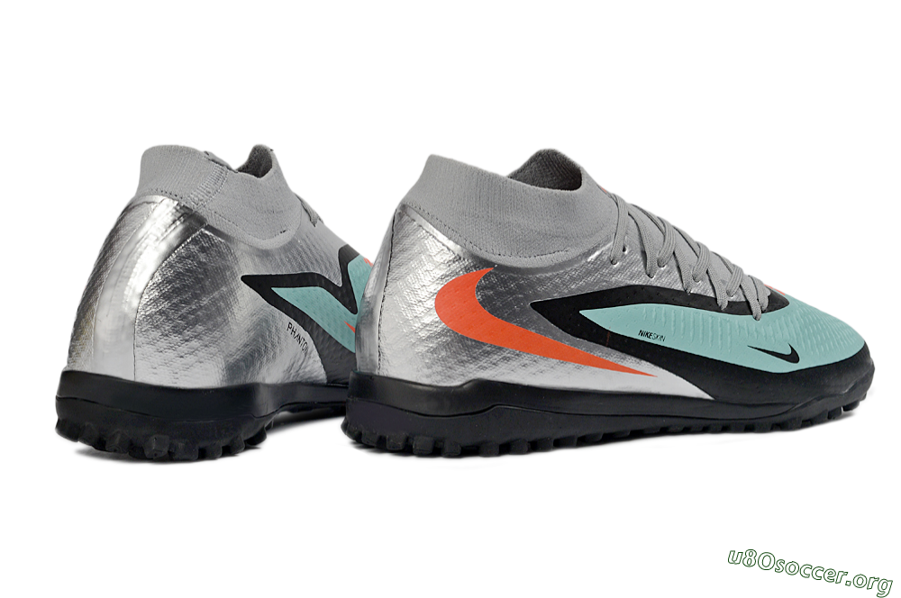 Nike Phantom 6 Elite High TF Football Shoes - Aqua/Coral/Black 6