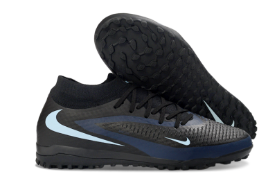 Nike Phantom 6 Elite High TF Football Shoes - Black/Midnight Blue/Sky Blue