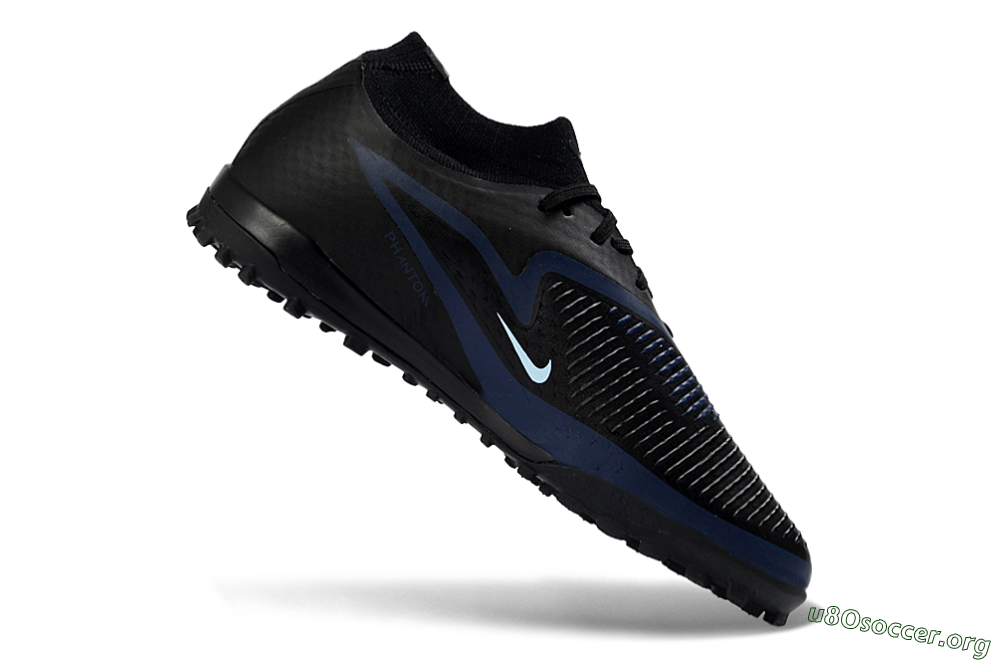 Nike Phantom 6 Elite High TF Football Shoes - Black/Midnight Blue/Sky Blue 4