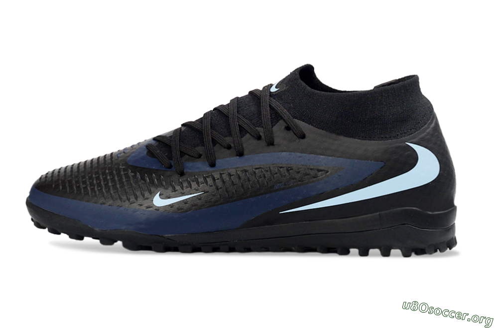 Nike Phantom 6 Elite High TF Football Shoes - Black/Midnight Blue/Sky Blue 3