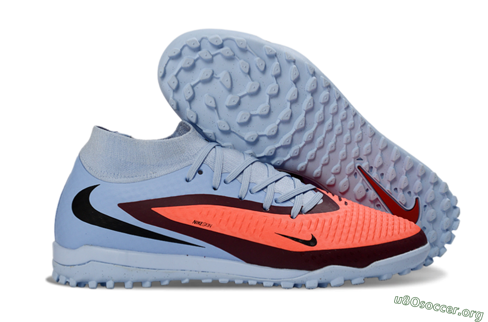 Nike Phantom 6 Elite High TF Football Shoes - Blue/Coral Burst/Sleek Navy 2