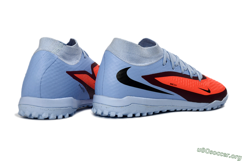 Nike Phantom 6 Elite High TF Football Shoes - Blue/Coral Burst/Sleek Navy 6